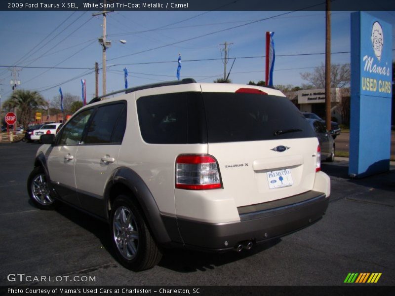 White Sand Tri-Coat Metallic / Camel 2009 Ford Taurus X SEL