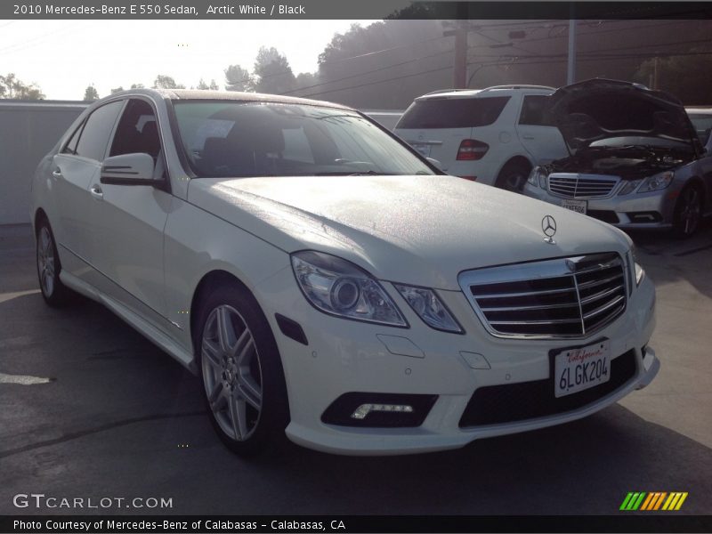 Arctic White / Black 2010 Mercedes-Benz E 550 Sedan