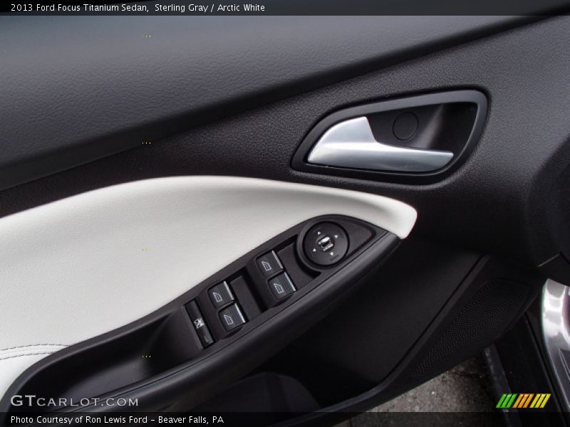 Sterling Gray / Arctic White 2013 Ford Focus Titanium Sedan
