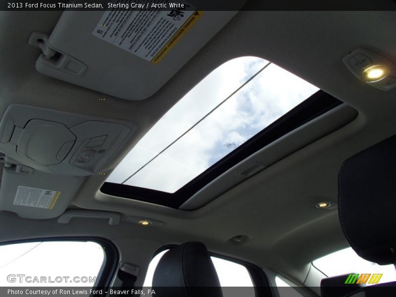 Sterling Gray / Arctic White 2013 Ford Focus Titanium Sedan