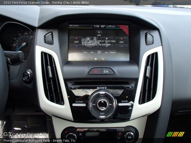 Sterling Gray / Arctic White 2013 Ford Focus Titanium Sedan