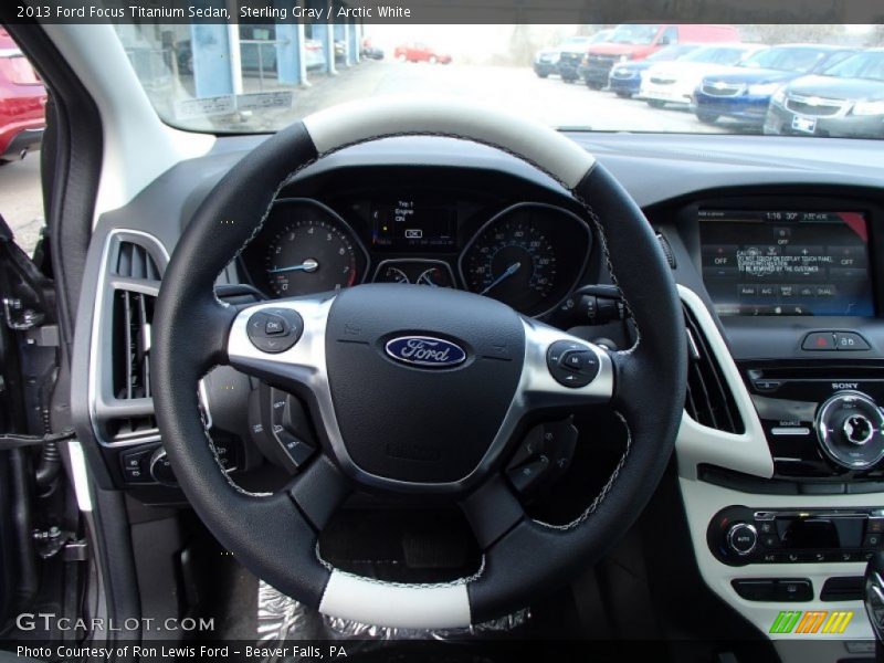 Sterling Gray / Arctic White 2013 Ford Focus Titanium Sedan