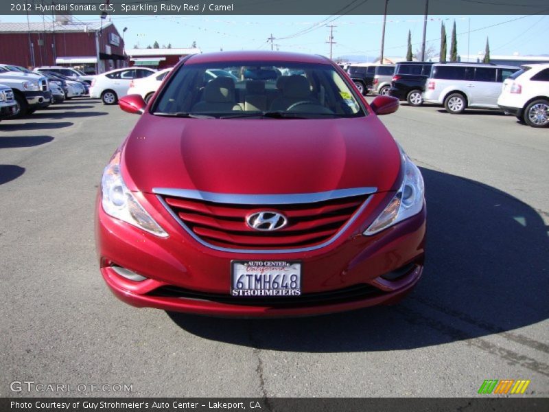 Sparkling Ruby Red / Camel 2012 Hyundai Sonata GLS