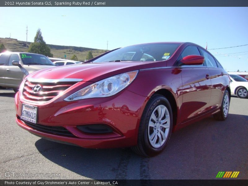 Sparkling Ruby Red / Camel 2012 Hyundai Sonata GLS