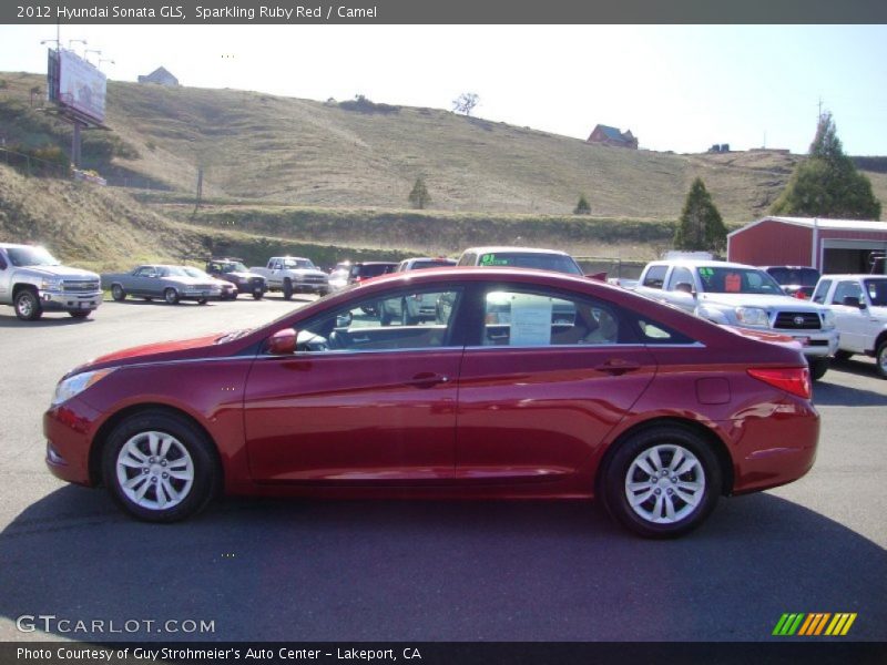 Sparkling Ruby Red / Camel 2012 Hyundai Sonata GLS