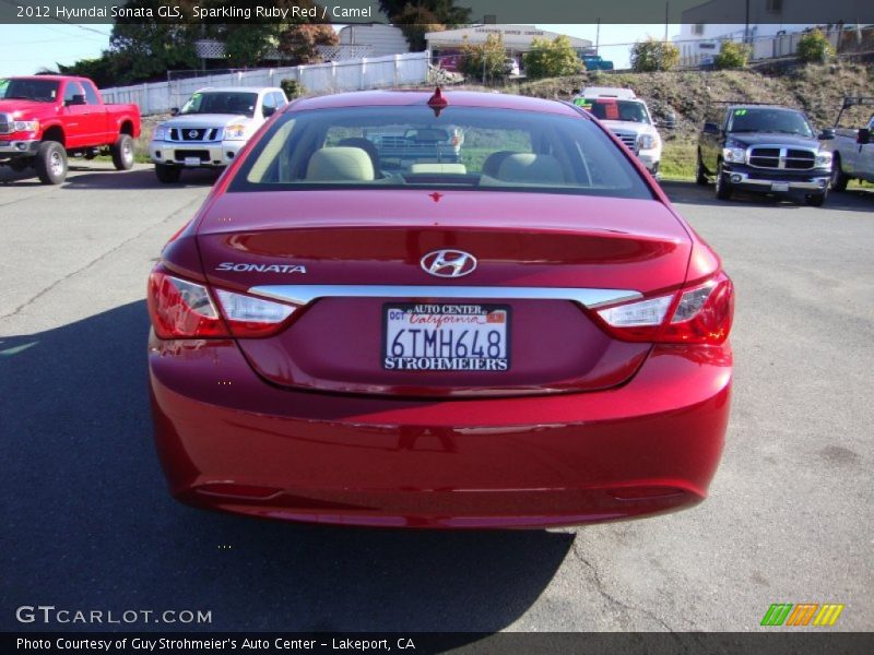 Sparkling Ruby Red / Camel 2012 Hyundai Sonata GLS