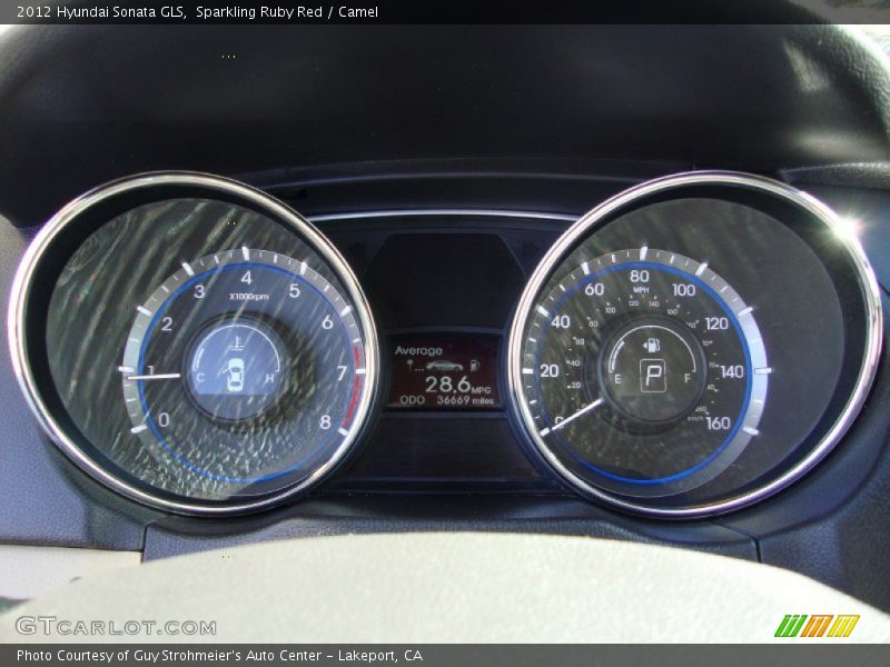 Sparkling Ruby Red / Camel 2012 Hyundai Sonata GLS
