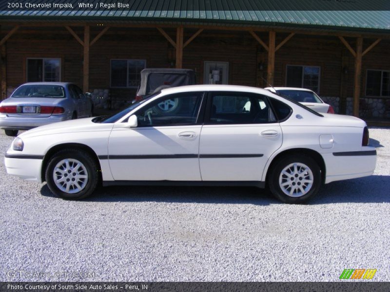 White / Regal Blue 2001 Chevrolet Impala