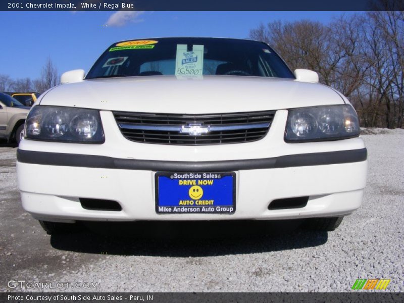 White / Regal Blue 2001 Chevrolet Impala
