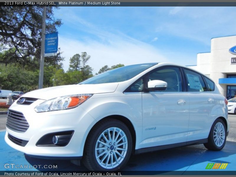 White Platinum / Medium Light Stone 2013 Ford C-Max Hybrid SEL