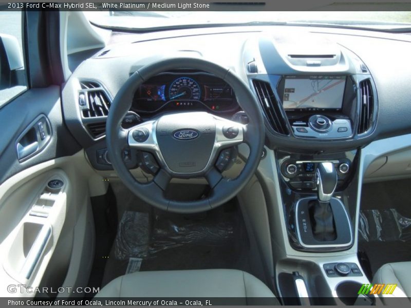 White Platinum / Medium Light Stone 2013 Ford C-Max Hybrid SEL