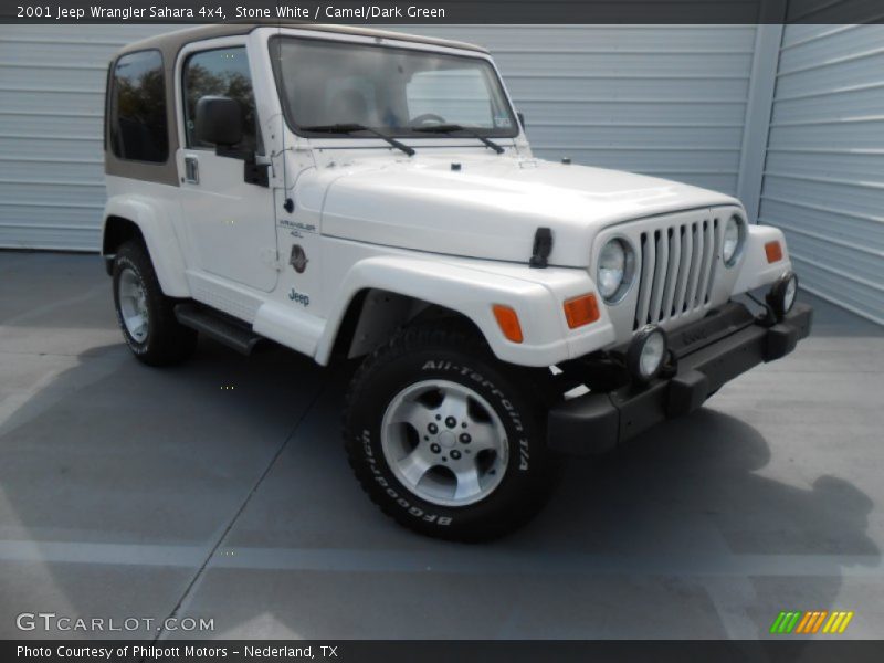 Stone White / Camel/Dark Green 2001 Jeep Wrangler Sahara 4x4