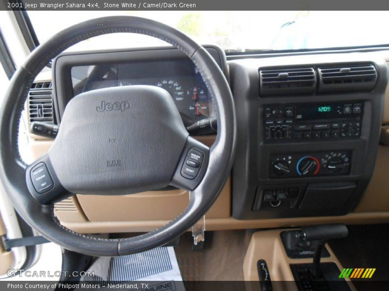 Stone White / Camel/Dark Green 2001 Jeep Wrangler Sahara 4x4