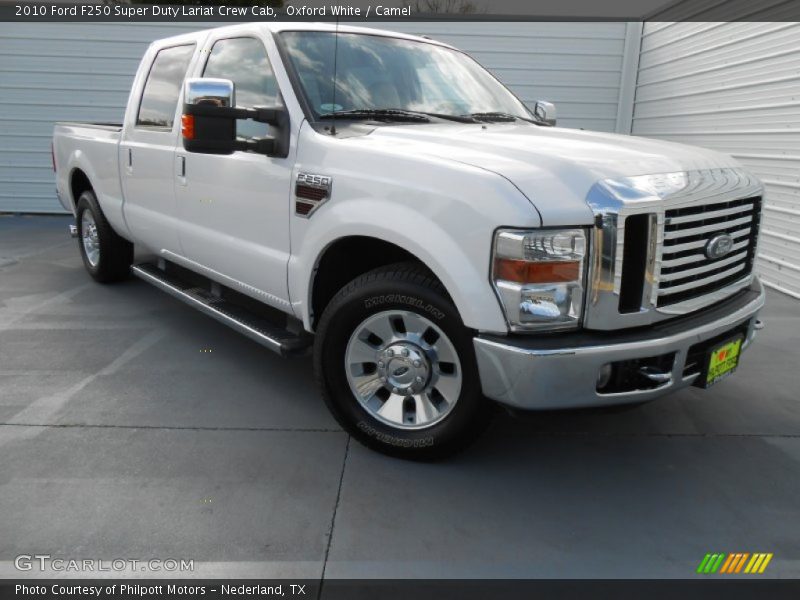 Oxford White / Camel 2010 Ford F250 Super Duty Lariat Crew Cab