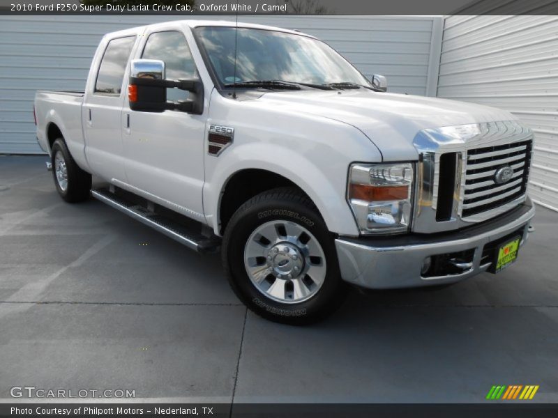 Oxford White / Camel 2010 Ford F250 Super Duty Lariat Crew Cab
