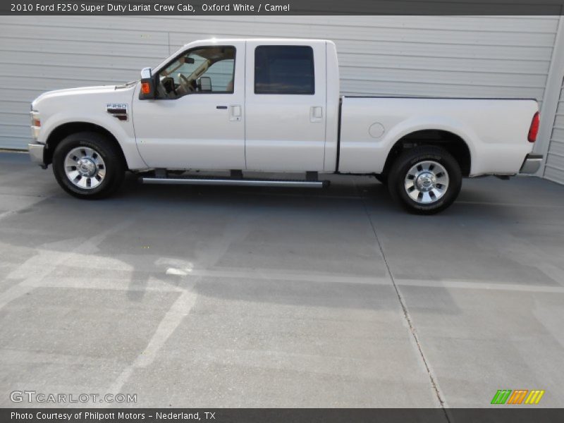 Oxford White / Camel 2010 Ford F250 Super Duty Lariat Crew Cab