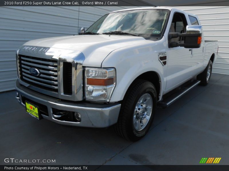 Oxford White / Camel 2010 Ford F250 Super Duty Lariat Crew Cab