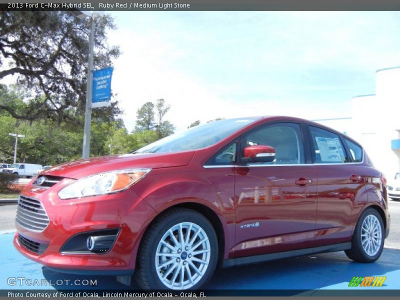 Ruby Red / Medium Light Stone 2013 Ford C-Max Hybrid SEL