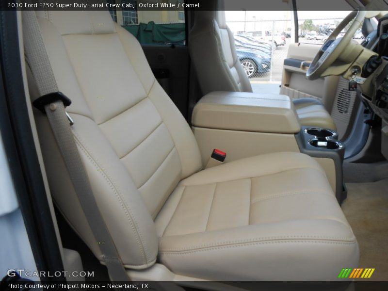 Oxford White / Camel 2010 Ford F250 Super Duty Lariat Crew Cab