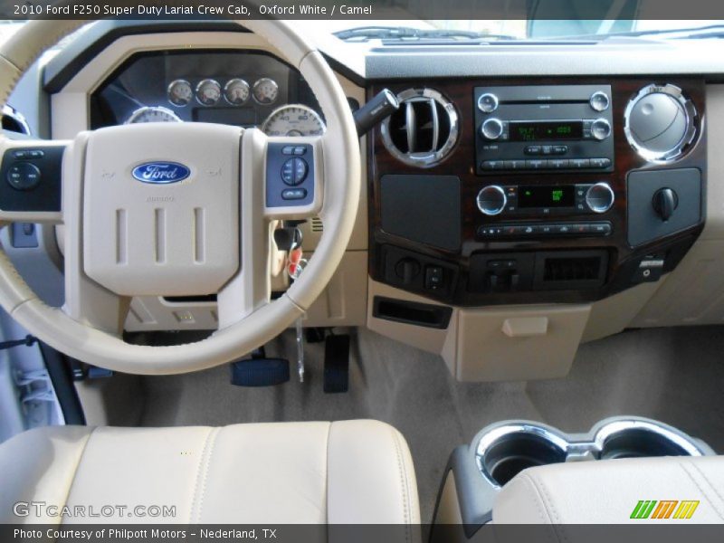 Oxford White / Camel 2010 Ford F250 Super Duty Lariat Crew Cab