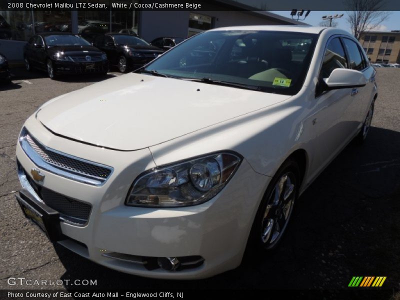 White / Cocoa/Cashmere Beige 2008 Chevrolet Malibu LTZ Sedan