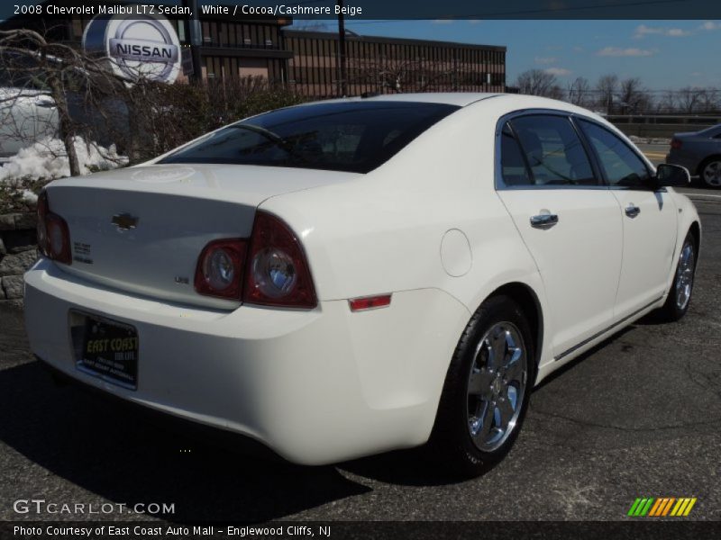 White / Cocoa/Cashmere Beige 2008 Chevrolet Malibu LTZ Sedan