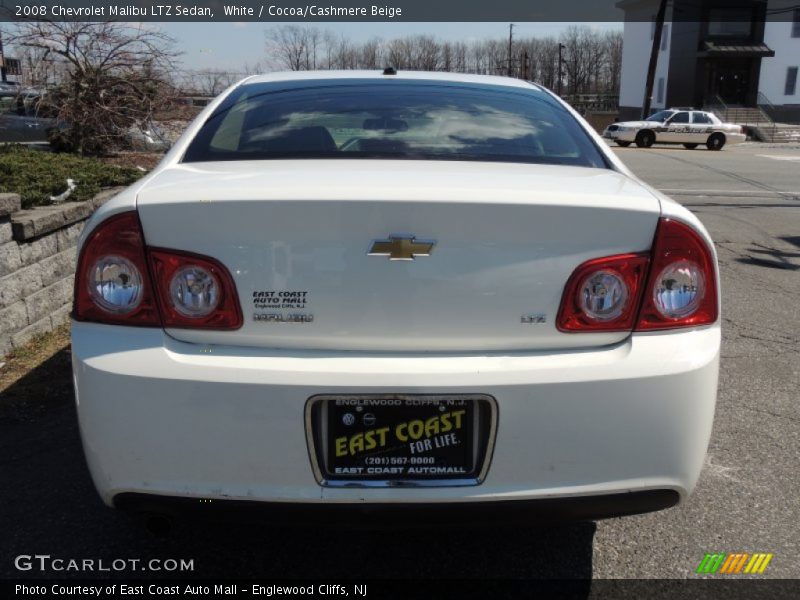 White / Cocoa/Cashmere Beige 2008 Chevrolet Malibu LTZ Sedan