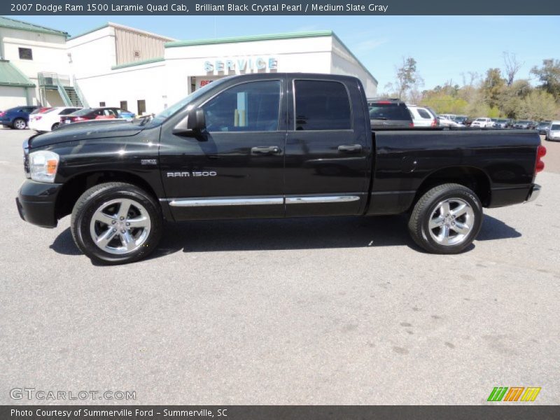 Brilliant Black Crystal Pearl / Medium Slate Gray 2007 Dodge Ram 1500 Laramie Quad Cab