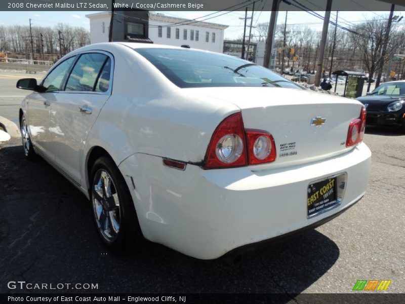White / Cocoa/Cashmere Beige 2008 Chevrolet Malibu LTZ Sedan