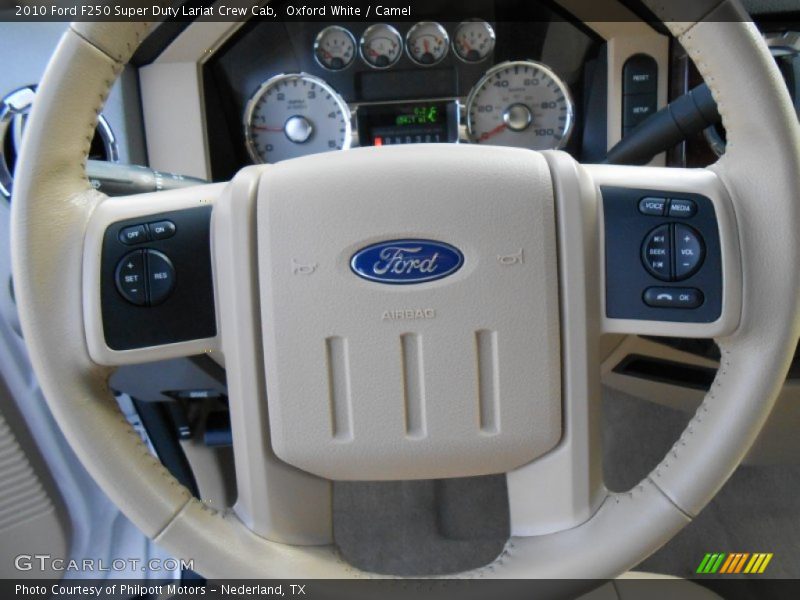 Oxford White / Camel 2010 Ford F250 Super Duty Lariat Crew Cab