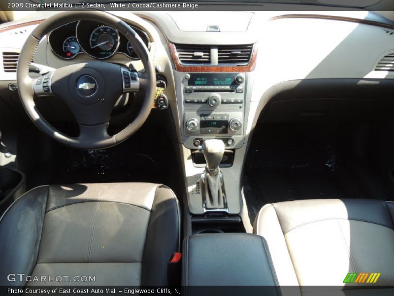 White / Cocoa/Cashmere Beige 2008 Chevrolet Malibu LTZ Sedan