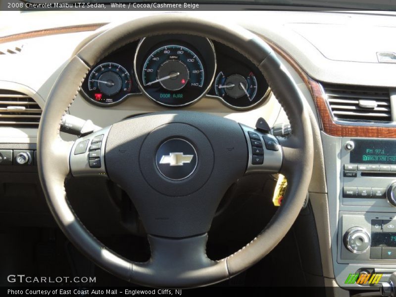 White / Cocoa/Cashmere Beige 2008 Chevrolet Malibu LTZ Sedan