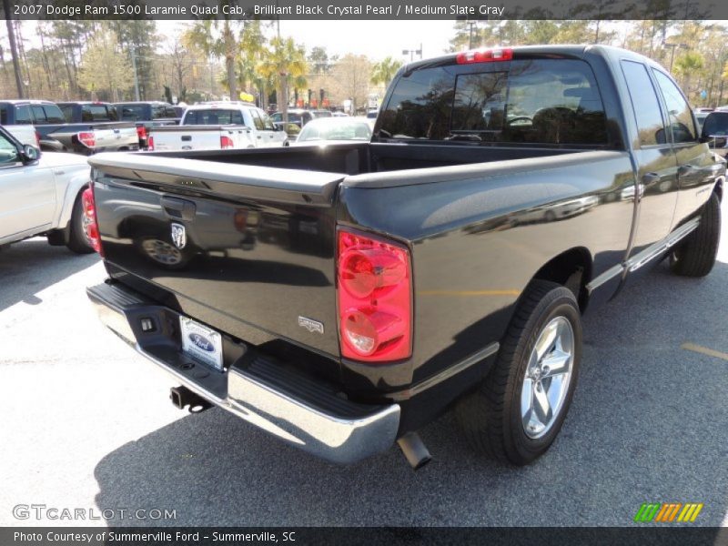 Brilliant Black Crystal Pearl / Medium Slate Gray 2007 Dodge Ram 1500 Laramie Quad Cab