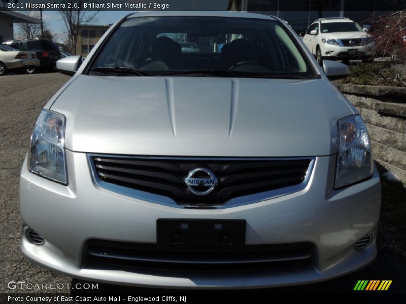 Brilliant Silver Metallic / Beige 2011 Nissan Sentra 2.0