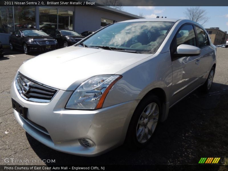 Brilliant Silver Metallic / Beige 2011 Nissan Sentra 2.0
