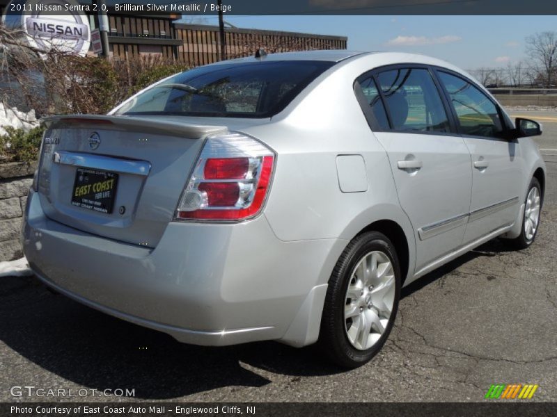 Brilliant Silver Metallic / Beige 2011 Nissan Sentra 2.0
