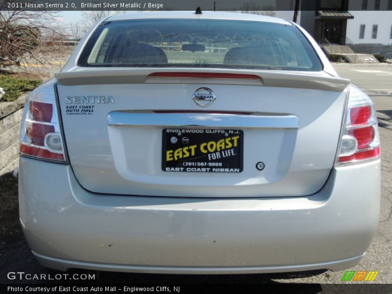 Brilliant Silver Metallic / Beige 2011 Nissan Sentra 2.0