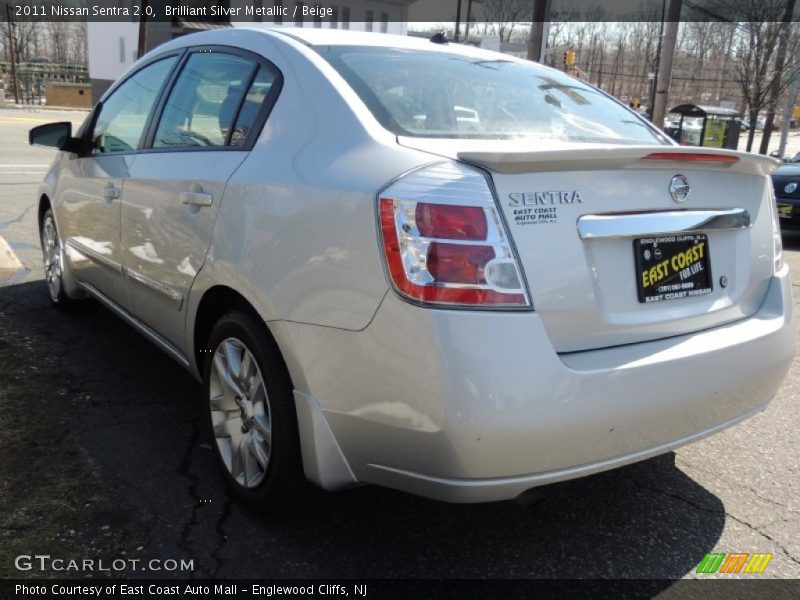 Brilliant Silver Metallic / Beige 2011 Nissan Sentra 2.0