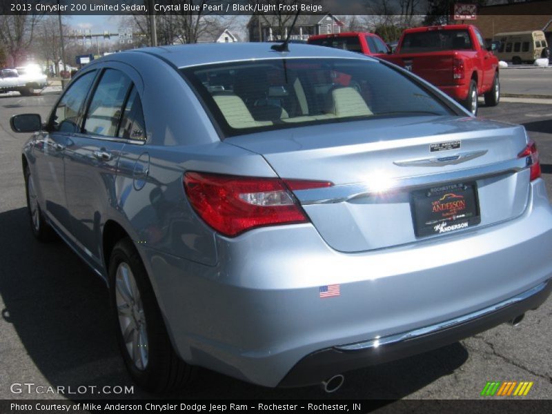Crystal Blue Pearl / Black/Light Frost Beige 2013 Chrysler 200 Limited Sedan