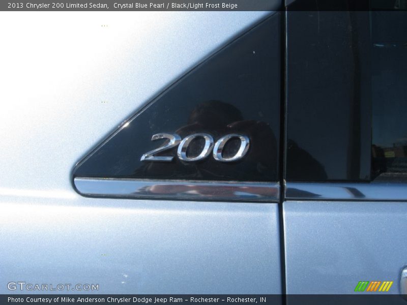 Crystal Blue Pearl / Black/Light Frost Beige 2013 Chrysler 200 Limited Sedan