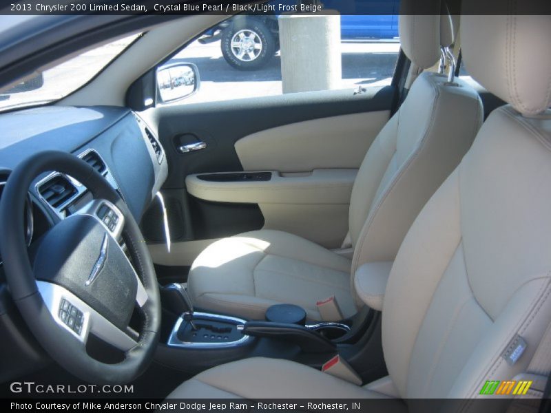 Crystal Blue Pearl / Black/Light Frost Beige 2013 Chrysler 200 Limited Sedan