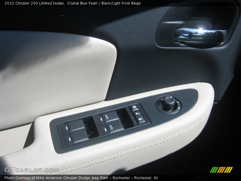 Crystal Blue Pearl / Black/Light Frost Beige 2013 Chrysler 200 Limited Sedan