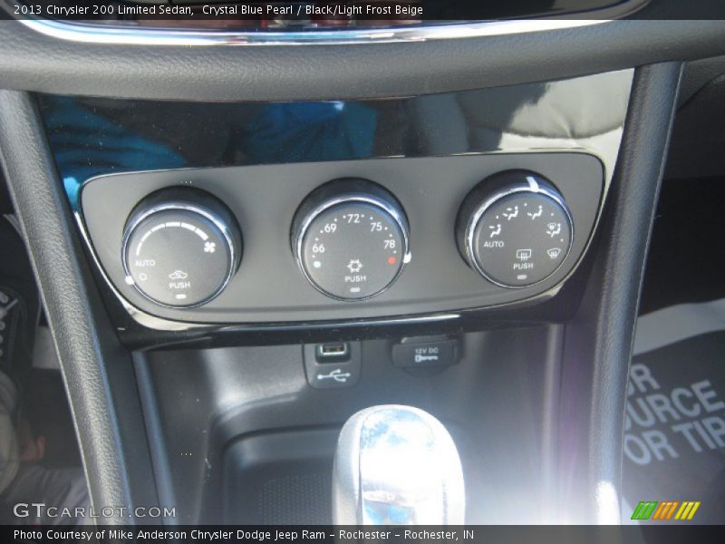 Crystal Blue Pearl / Black/Light Frost Beige 2013 Chrysler 200 Limited Sedan