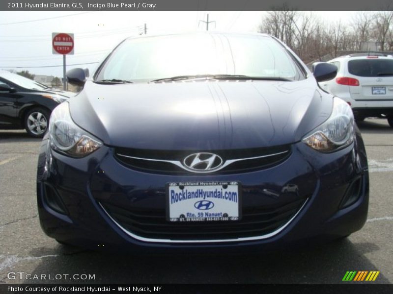 Indigo Blue Pearl / Gray 2011 Hyundai Elantra GLS