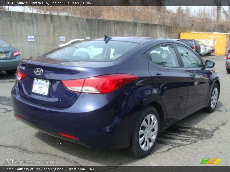Indigo Blue Pearl / Gray 2011 Hyundai Elantra GLS