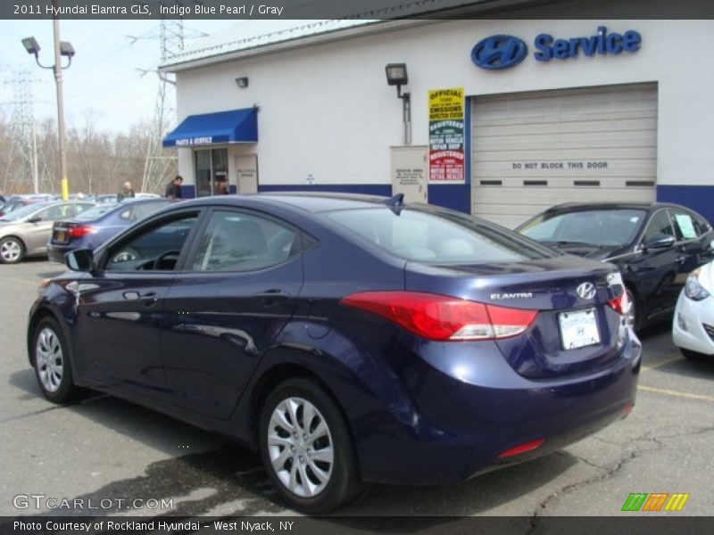 Indigo Blue Pearl / Gray 2011 Hyundai Elantra GLS