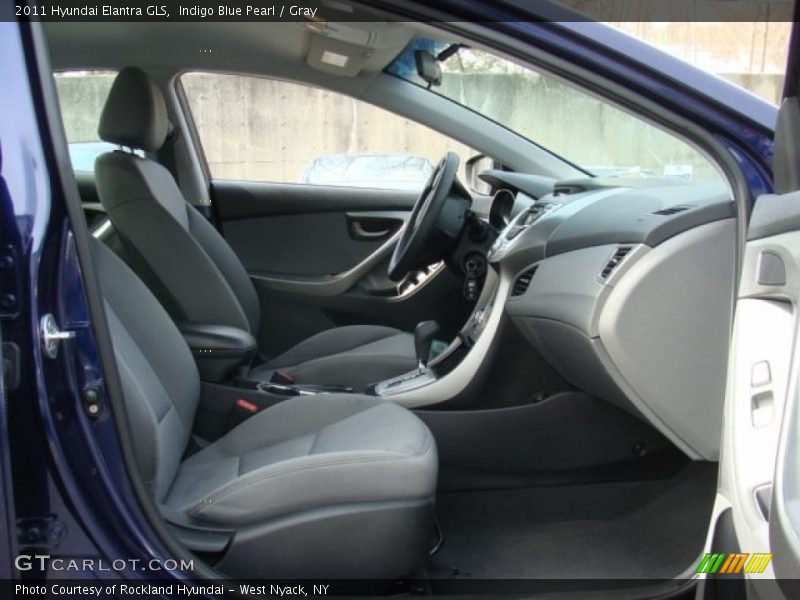 Indigo Blue Pearl / Gray 2011 Hyundai Elantra GLS