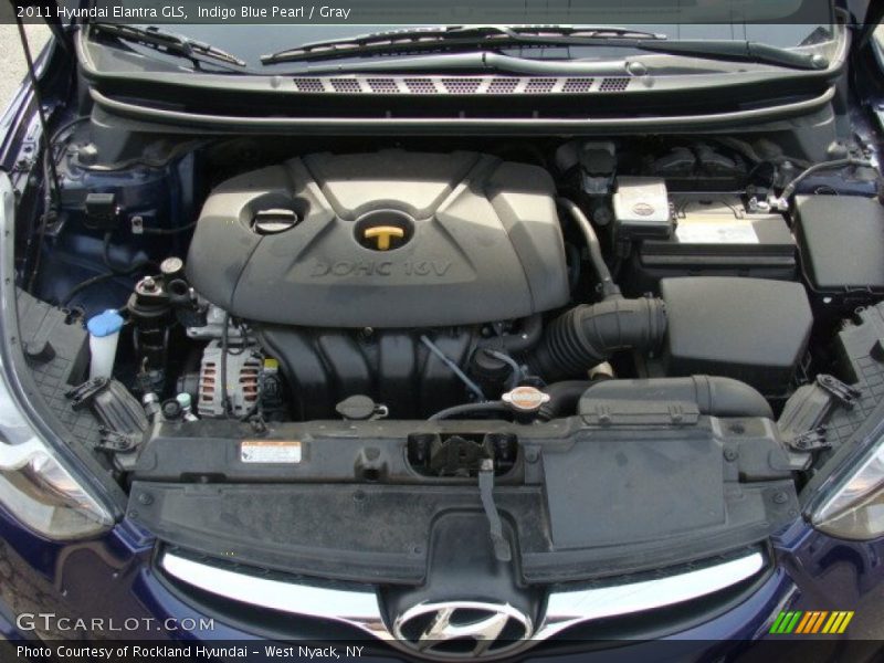 Indigo Blue Pearl / Gray 2011 Hyundai Elantra GLS