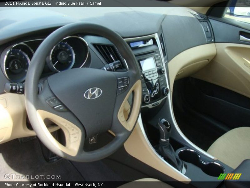 Indigo Blue Pearl / Camel 2011 Hyundai Sonata GLS