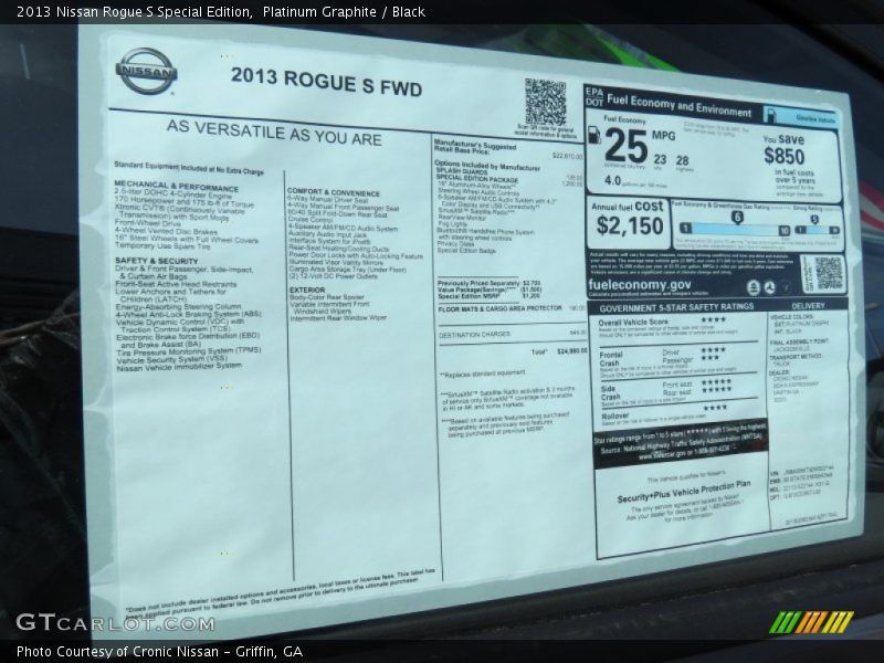 Platinum Graphite / Black 2013 Nissan Rogue S Special Edition